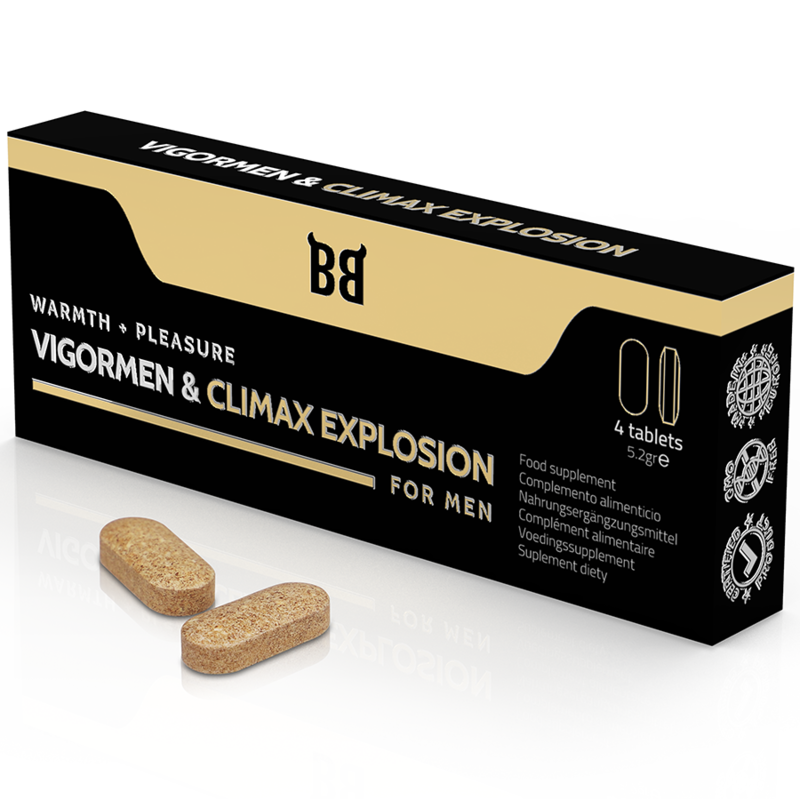 BLACK BULL - VIGORMEN & CLIMAX EXPLOSION MAGGIORE PIACERE PER GLI UOMINI 4 CAPSULE