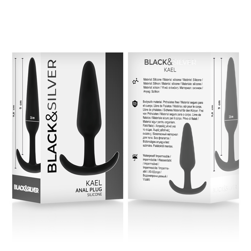 BLACK&SILVER - PLUG ANALE IN SILICONE KAEL CON MANICO MEDIO