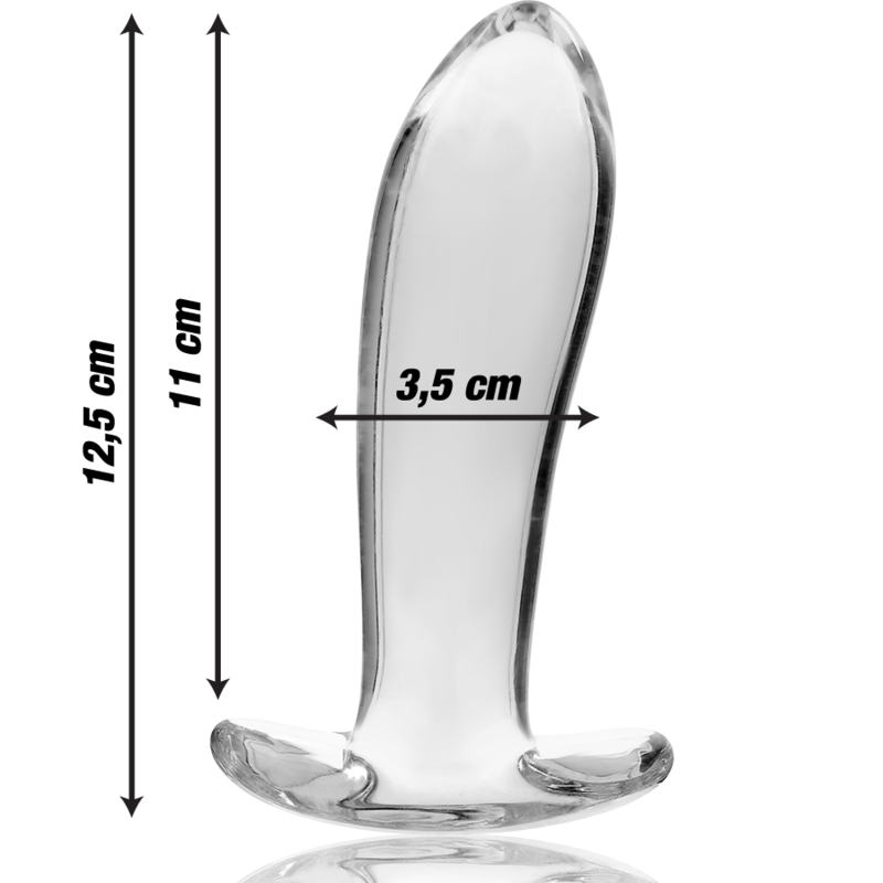 NEBULA SERIES BY IBIZA - MODELLO 5 PLUG ANALE VETRO BOROSILICATO TRASPARENTE 12.5 CM -O- 3.5 CM