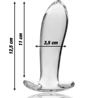 NEBULA SERIES BY IBIZA - MODELLO 5 PLUG ANALE VETRO BOROSILICATO TRASPARENTE 12.5 CM -O- 3.5 CM