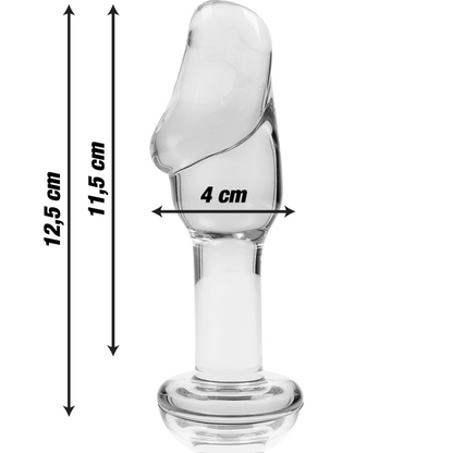 NEBULA SERIES BY IBIZA - MODELLO 6 PLUG ANALE VETRO BOROSILICATO TRASPARENTE 12.5 CM -O- 4 CM