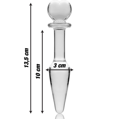 NEBULA SERIES BY IBIZA - MODELLO 7 PLUG ANALE VETRO BOROSILICATO TRASPARENTE 13.5 CM -O- 3 CM