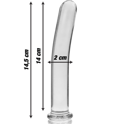 NEBULA SERIES BY IBIZA - MODELLO 8 DILDO IN VETRO BOROSILICATO TRASPARENTE 14.5 CM -O- 2 CM