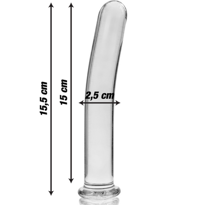 NEBULA SERIES BY IBIZA - MODELLO 9 DILDO IN VETRO BOROSILICATO TRASPARENTE 15.5 CM -O- 2.5 CM