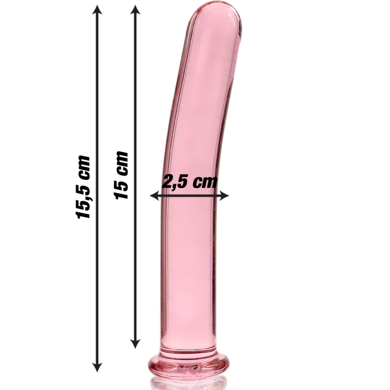 NEBULA SERIES BY IBIZA - MODELLO 9 DILDO IN VETRO BOROSILICATO TRASPARENTE 15.5 CM -O- 2.5 CM