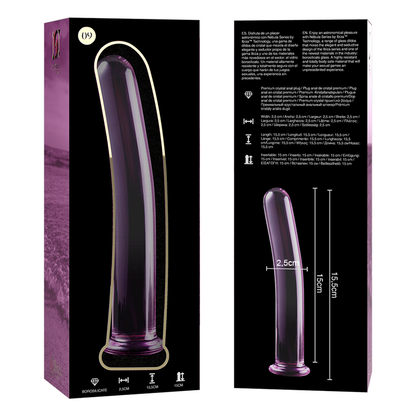 NEBULA SERIES BY IBIZA - MODELLO 9 DILDO IN VETRO BOROSILICATO TRASPARENTE 15.5 CM -O- 2.5 CM