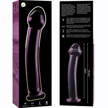 NEBULA SERIES BY IBIZA - MODELLO 11 DILDO IN VETRO BOROSILICATO TRASPARENTE 16 CM -O- 3 CM