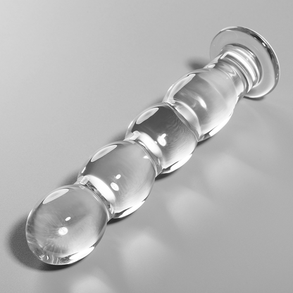 NEBULA SERIES BY IBIZA - MODELLO 10 DILDO IN VETRO BOROSILICATO TRASPARENTE 16.5 CM -O- 3.5 CM