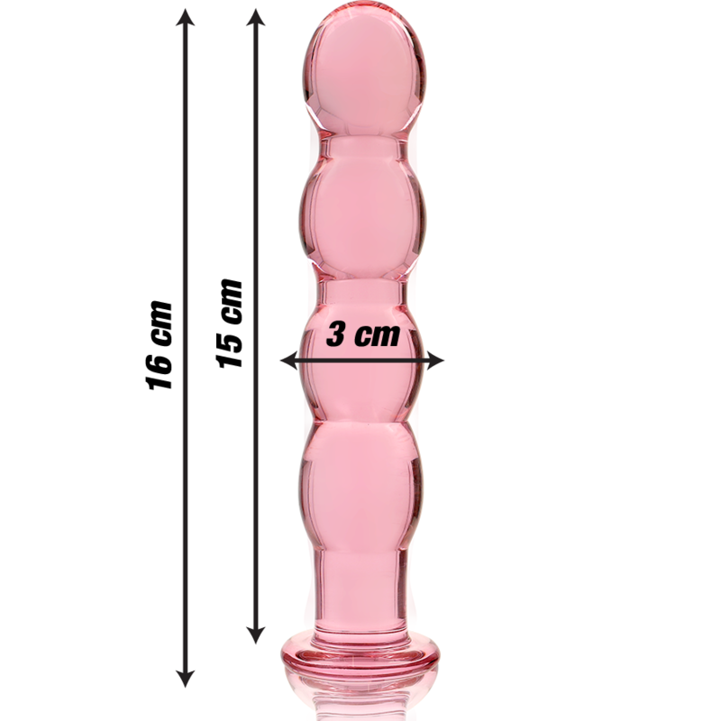 NEBULA SERIES BY IBIZA - MODELLO 10 DILDO IN VETRO BOROSILICATO TRASPARENTE 16.5 CM -O- 3.5 CM