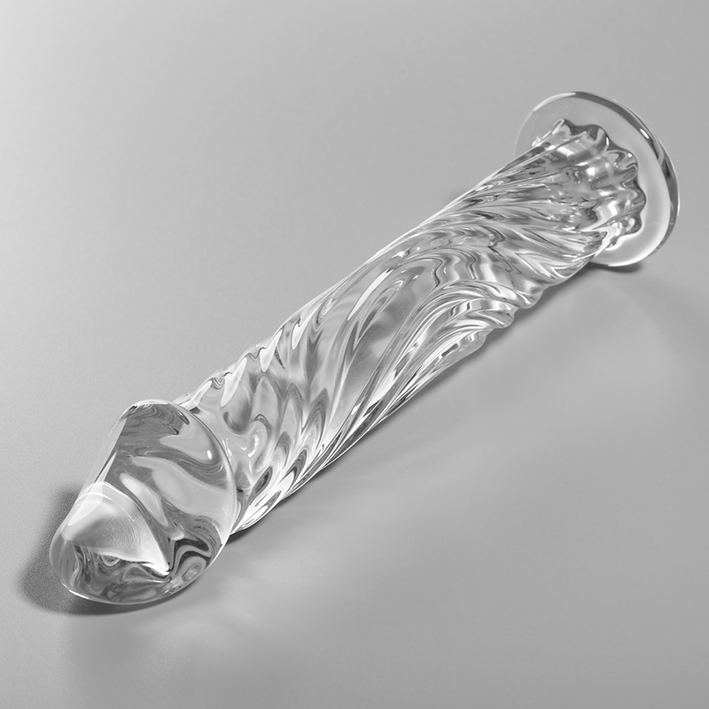 NEBULA SERIES BY IBIZA - MODELLO 12 DILDO IN VETRO BOROSILICATO TRASPARENTE 17 CM -O- 3.5 CM