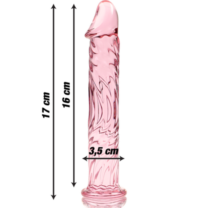 NEBULA SERIES BY IBIZA - MODELLO 12 DILDO IN VETRO BOROSILICATO TRASPARENTE 17 CM -O- 3.5 CM