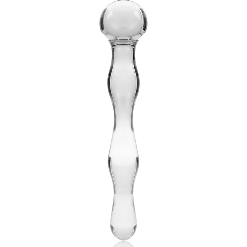 NEBULA SERIES BY IBIZA - MODELLO 13 DILDO IN VETRO BOROSILICATO TRASPARENTE 18 CM -O- 3.5 CM