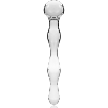 NEBULA SERIES BY IBIZA - MODELLO 13 DILDO IN VETRO BOROSILICATO TRASPARENTE 18 CM -O- 3.5 CM