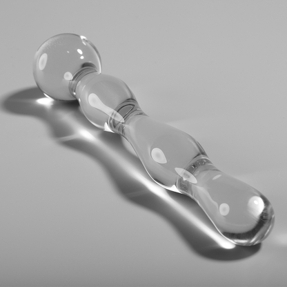 NEBULA SERIES BY IBIZA - MODELLO 13 DILDO IN VETRO BOROSILICATO TRASPARENTE 18 CM -O- 3.5 CM