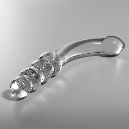 NEBULA SERIES BY IBIZA - MODELLO 14 DILDO IN VETRO BOROSILICATO TRASPARENTE 18.5 CM -O- 3 CM