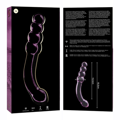 NEBULA SERIES BY IBIZA - MODELLO 14 DILDO IN VETRO BOROSILICATO TRASPARENTE 18.5 CM -O- 3 CM