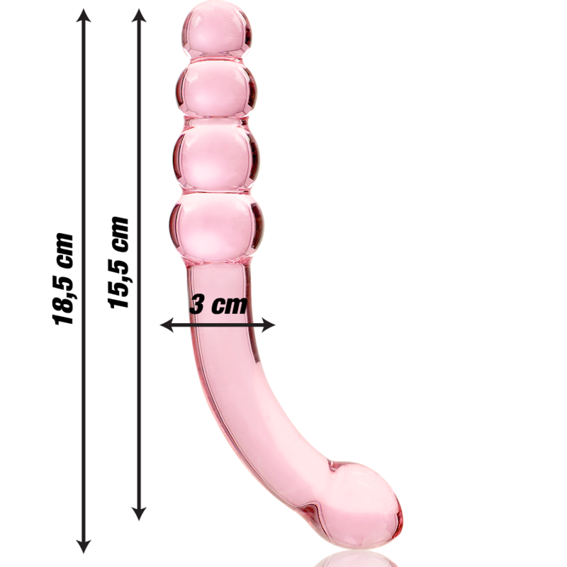 NEBULA SERIES BY IBIZA - MODELLO 14 DILDO IN VETRO BOROSILICATO TRASPARENTE 18.5 CM -O- 3 CM