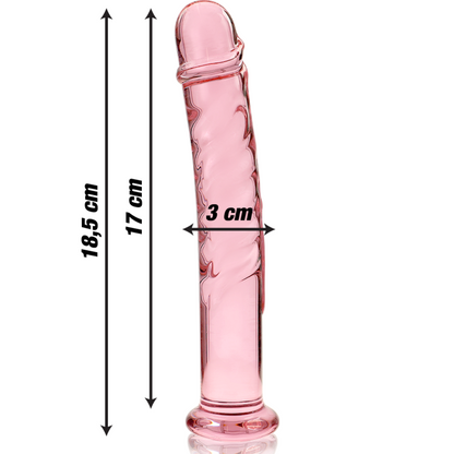 NEBULA SERIES BY IBIZA - MODELLO 16 DILDO IN VETRO BOROSILICATO TRASPARENTE 18.5 CM -O- 3 CM