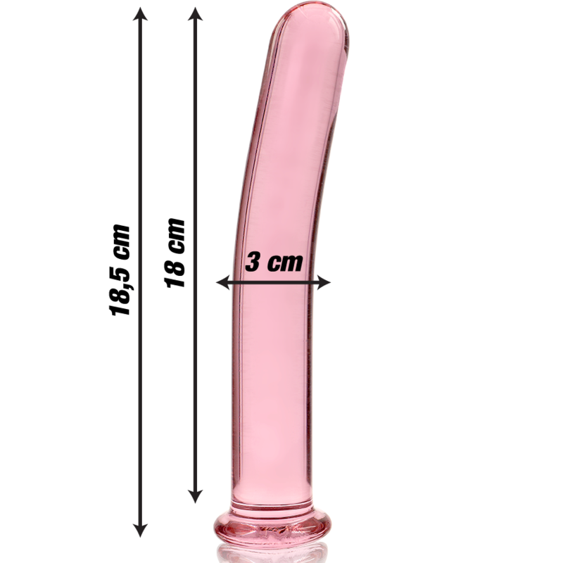 NEBULA SERIES BY IBIZA - MODELLO 17 DILDO IN VETRO BOROSILICATO TRASPARENTE 18.5 CM -O- 3 CM