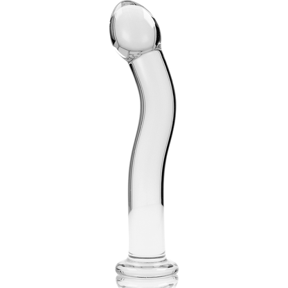 NEBULA SERIES BY IBIZA - MODELLO 18 DILDO IN VETRO BOROSILICATO TRASPARENTE 18.5 CM -O- 3.5 CM