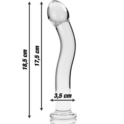 NEBULA SERIES BY IBIZA - MODELLO 18 DILDO IN VETRO BOROSILICATO TRASPARENTE 18.5 CM -O- 3.5 CM