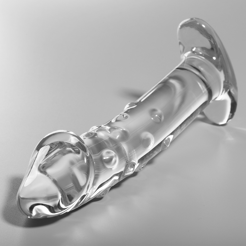 NEBULA SERIES BY IBIZA - MODELLO 19 DILDO IN VETRO BOROSILICATO TRASPARENTE 18.5 CM -O- 4 CM