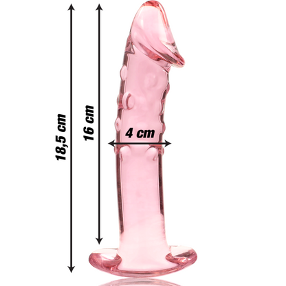 NEBULA SERIES BY IBIZA - MODELLO 19 DILDO IN VETRO BOROSILICATO TRASPARENTE 18.5 CM -O- 4 CM