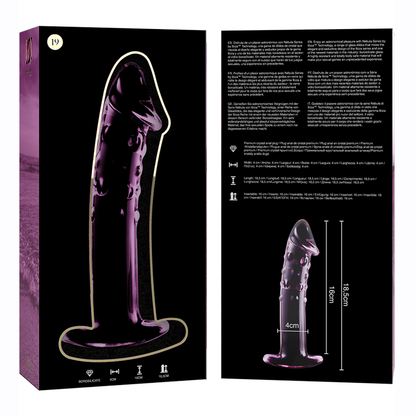 NEBULA SERIES BY IBIZA - MODELLO 19 DILDO IN VETRO BOROSILICATO TRASPARENTE 18.5 CM -O- 4 CM