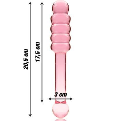 NEBULA SERIES BY IBIZA - MODELLO 20 DILDO IN VETRO BOROSILICATO TRASPARENTE 20.5 CM -O- 3 CM