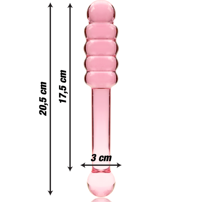 NEBULA SERIES BY IBIZA - MODELLO 20 DILDO IN VETRO BOROSILICATO TRASPARENTE 20.5 CM -O- 3 CM