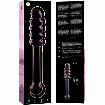 NEBULA SERIES BY IBIZA - MODELLO 20 DILDO IN VETRO BOROSILICATO TRASPARENTE 20.5 CM -O- 3 CM