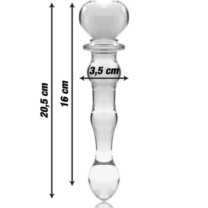 NEBULA SERIES BY IBIZA - MODELLO 21 DILDO IN VETRO BOROSILICATO TRASPARENTE 20.5 CM -O- 3.5 CM