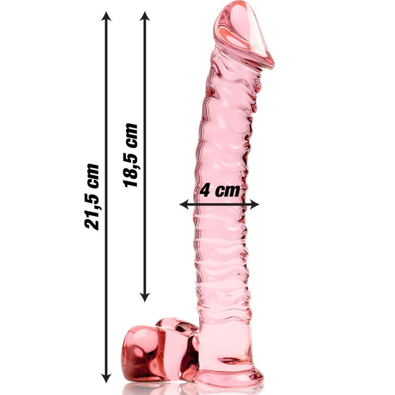 NEBULA SERIES BY IBIZA - MODELLO 23 DILDO IN VETRO BOROSILICATO TRASPARENTE 21.5 CM -O- 4 CM