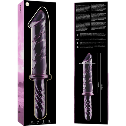 NEBULA SERIES BY IBIZA - MODELLO 24 DILDO IN VETRO BOROSILICATO TRASPARENTE 28.5 CM -O- 5 CM