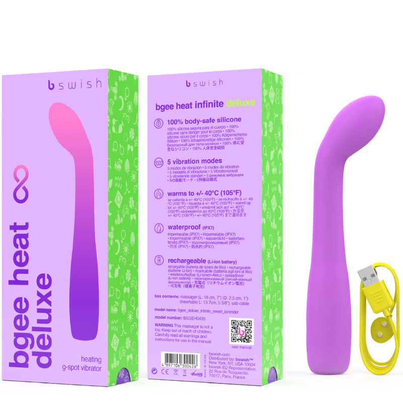 B SWISH - BGEE HEAT INFINITE DELUXE VIBRATORE RICARICABILE LAVANDA SILICONE