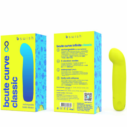 B SWISH - BCUTE CURVE INFINITE CLASSIC VIBRATORE IN SILICONE RICARICABILE GIALLO