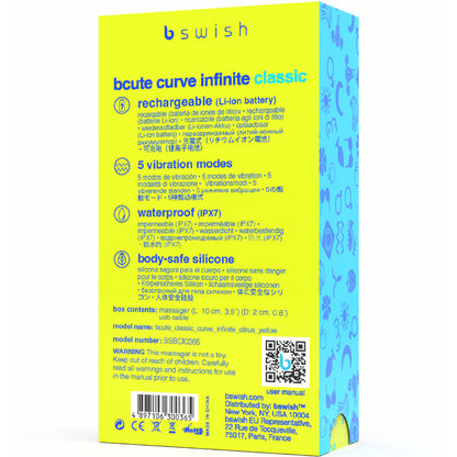 B SWISH - BCUTE CURVE INFINITE CLASSIC VIBRATORE IN SILICONE RICARICABILE GIALLO