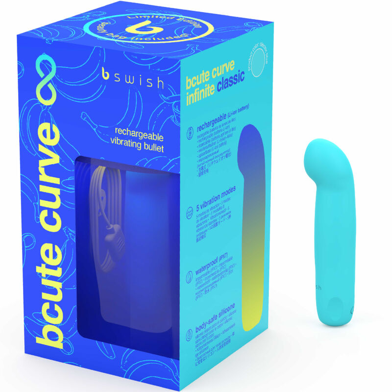 B SWISH - VIBRATORE RICARICABILE IN SILICONE BLU BCUTE CURVE INFINITE CLASSIC EDIZIONE LIMITATA