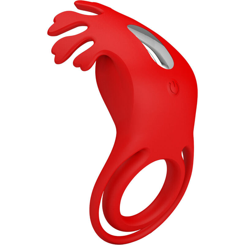 PRETTY LOVE - ANELLO VIBRATORE RUBEN 7 VIBRAZIONI IN SILICONE ROSSO