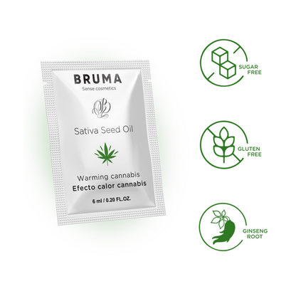 BRUMA - GEL SCORREVOLE ALL''OLIO DI SEMI DI SATIVA GUSTO CANNABIS RISCALDANTE 6 ML