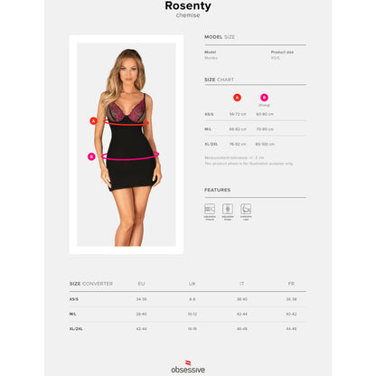 OBSESSIVE - CHEMISE ROSENTY E TANGA XS/S