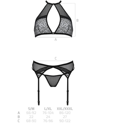 PASSION - SET SATARA LINEA EROTICA NERO S/M