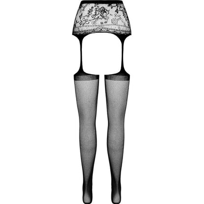 PASSION - S028 COLLANT NERO CON GIARRETTIERA TAGLIA UNICA