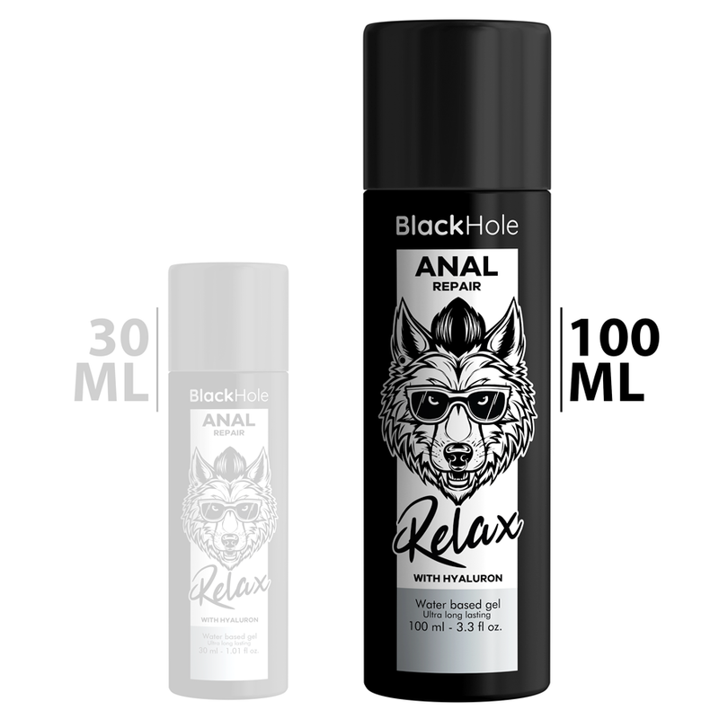 BLACK HOLE - RIPARAZIONE ANALE RELAX A BASE ACQUA CON IALURONE 100 ML