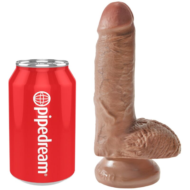 KING COCK - PENE REALISTICO CON SFERE 13.2 CM CARAMEL