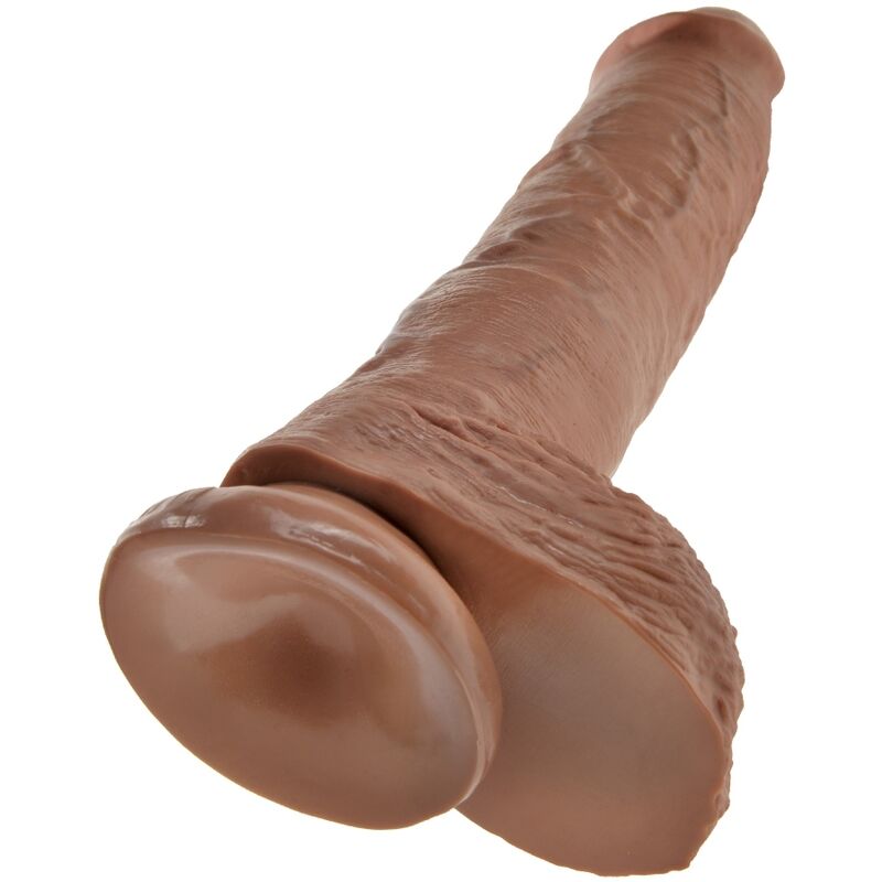 KING COCK - PENE REALISTICO CON SFERE 19.8 CM CARAMEL