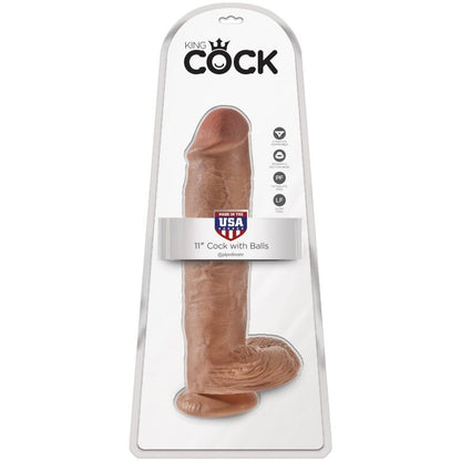 KING COCK - PENE REALISTICO CON SFERE 22.6 CM CARAMEL