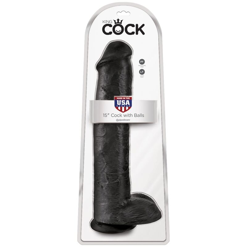 KING COCK - PENE REALISTICO CON SFERE 34.2 CM NERO