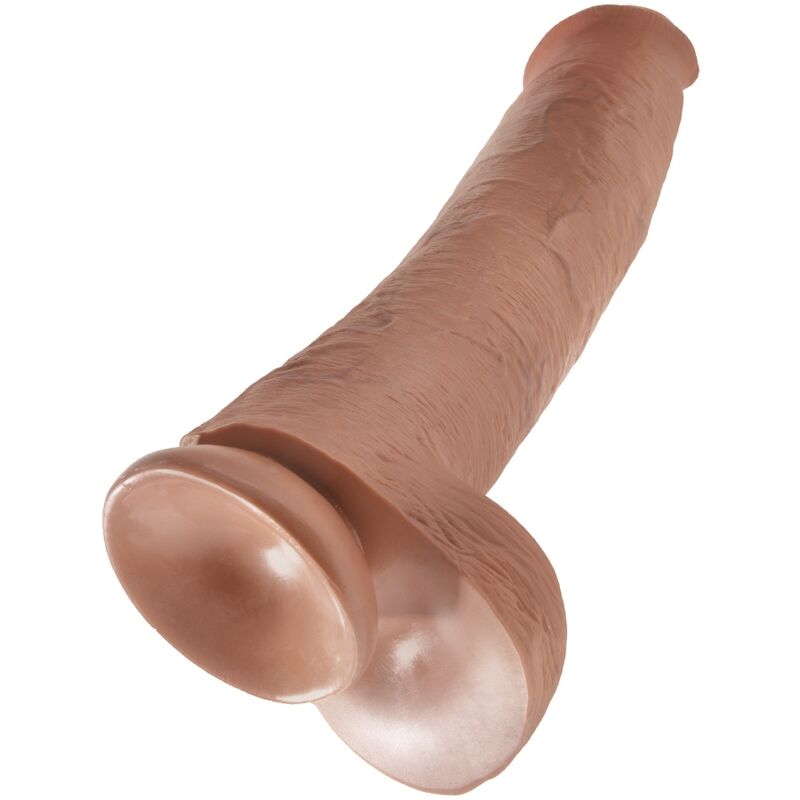 KING COCK - PENE REALISTICO CON SFERE 34.2 CM CARAMEL