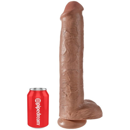 KING COCK - PENE REALISTICO CON SFERE 34.2 CM CARAMEL